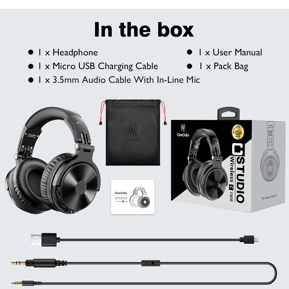 OneOdio Studio Wireless C Bluetooth Headphones - BLACK – Enersave Solutions